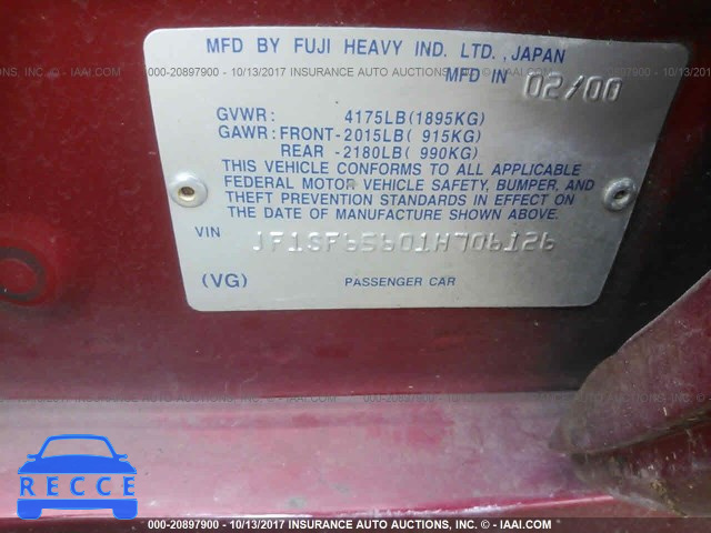 2001 Subaru Forester JF1SF65601H706126 зображення 8