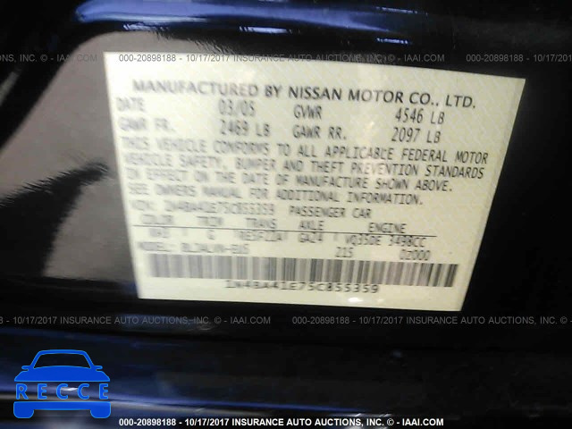 2005 NISSAN MAXIMA 1N4BA41E75C855359 image 8