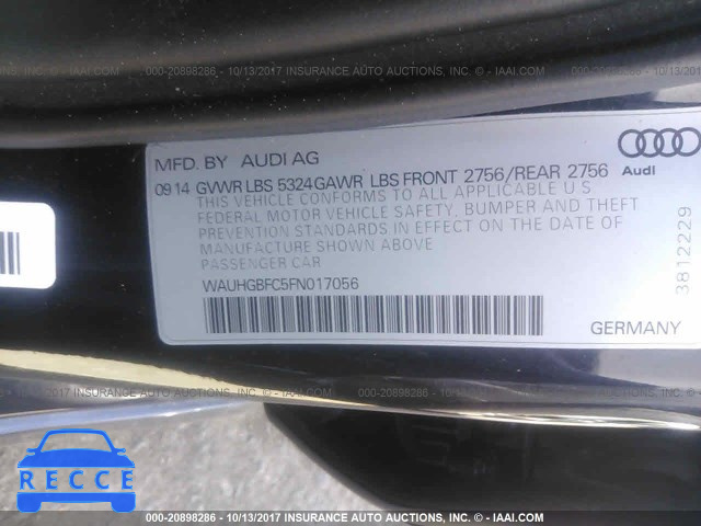 2015 Audi A6 WAUHGBFC5FN017056 зображення 8