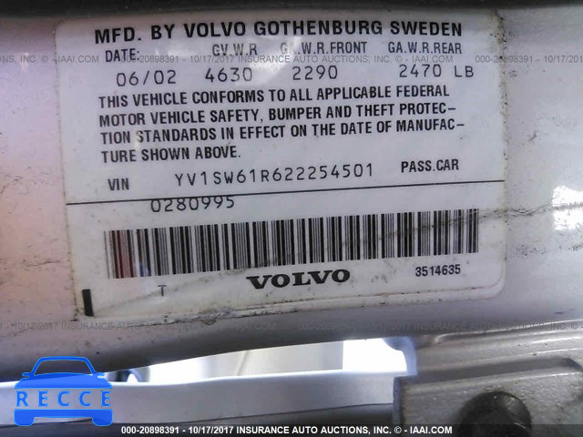 2002 Volvo V70 YV1SW61R622254501 Bild 8