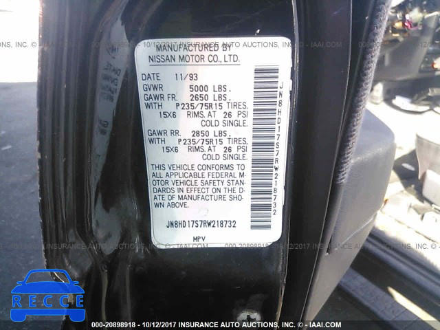 1994 Nissan Pathfinder JN8HD17S7RW218732 image 8