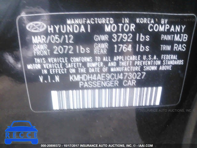 2012 Hyundai Elantra KMHDH4AE9CU473027 image 8