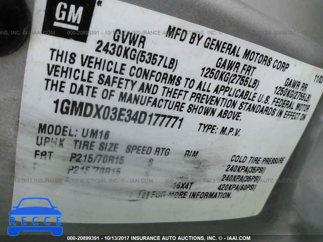 2004 Pontiac Montana 1GMDX03E34D177771 image 8