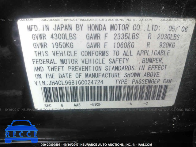 2006 Acura TSX JH4CL96816C024724 image 8