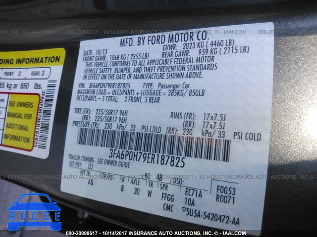 2014 Ford Fusion 3FA6P0H79ER187825 image 8
