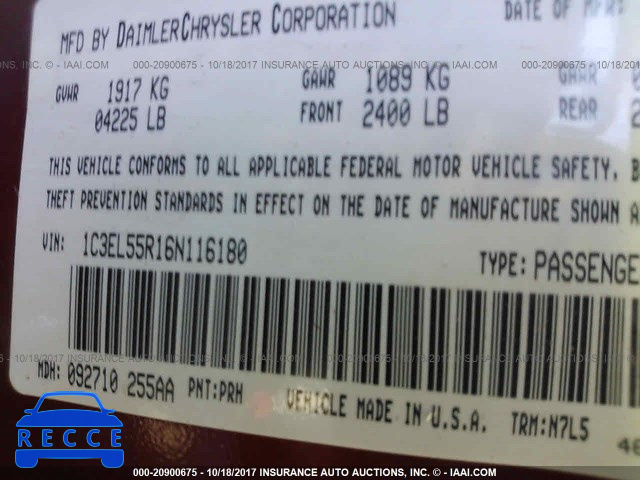 2006 Chrysler Sebring TOURING 1C3EL55R16N116180 image 8