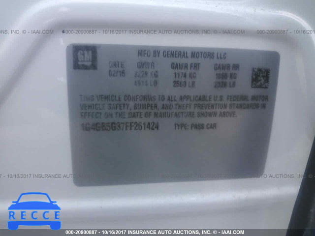 2015 Buick Lacrosse 1G4GB5G37FF261424 image 8