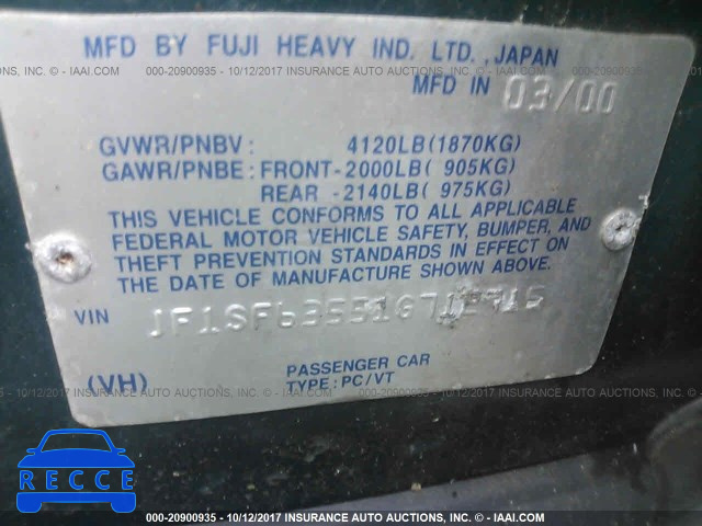 2001 Subaru Forester L JF1SF63551G712715 image 8