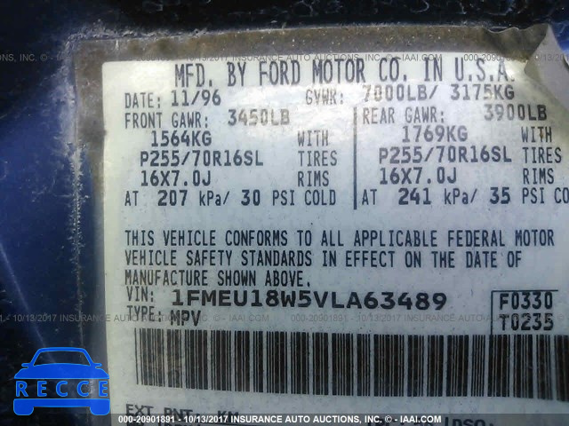 1997 Ford Expedition 1FMEU18W5VLA63489 image 8