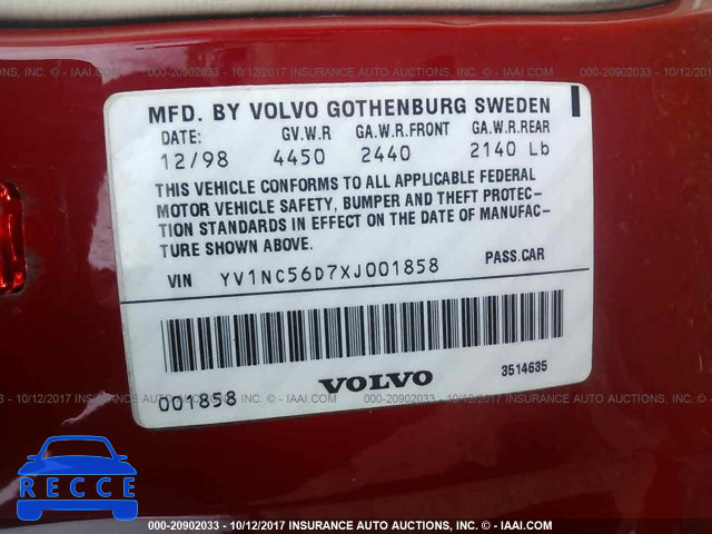 1999 Volvo C70 TURBO YV1NC56D7XJ001858 image 8