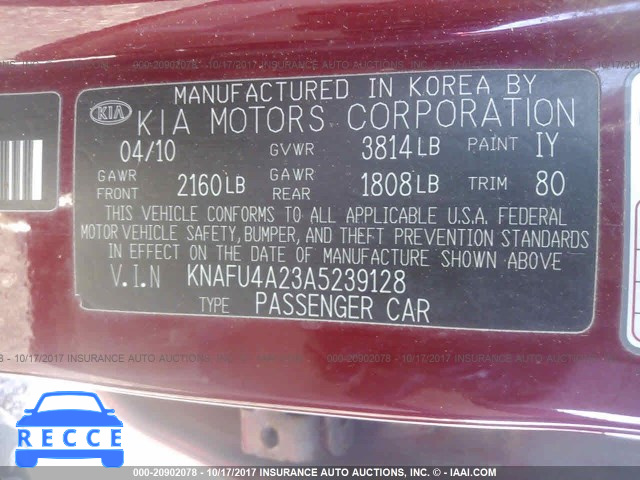 2010 KIA Forte KNAFU4A23A5239128 image 8