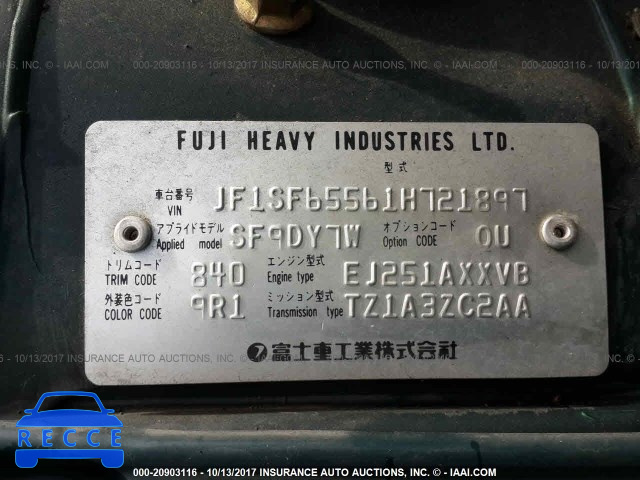 2001 Subaru Forester S JF1SF65561H721897 image 8