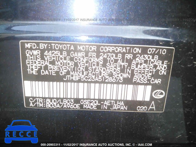 2010 Lexus IS 250 JTHBF5C23A5128673 image 8