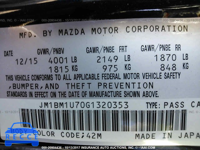 2016 Mazda 3 SPORT JM1BM1U70G1320353 image 8