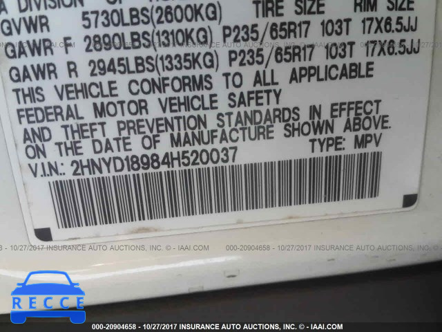 2004 Acura MDX 2HNYD18984H520037 Bild 8