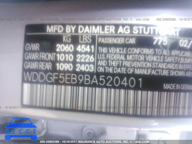 2011 Mercedes-benz C 300 WDDGF5EB9BA520401 image 8