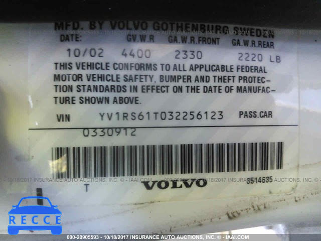 2003 Volvo S60 YV1RS61T032256123 image 8