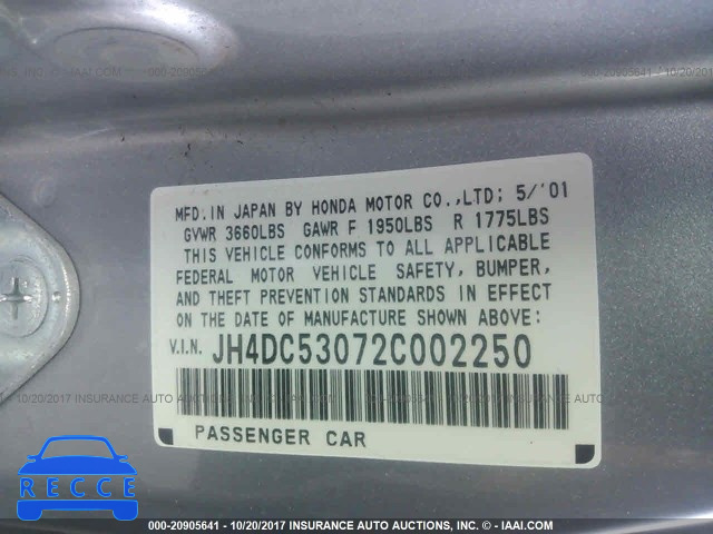 2002 Acura RSX TYPE-S JH4DC53072C002250 Bild 8