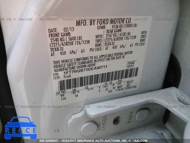 2013 Ford F250 SUPER DUTY 1FT7W2BT0DEA90713 image 8