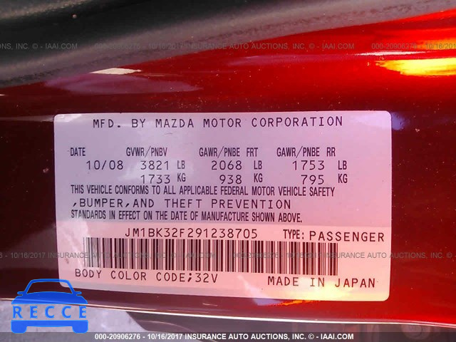 2009 Mazda 3 I JM1BK32F291238705 image 8