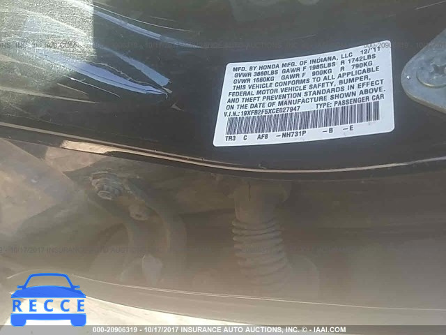 2012 Honda Civic 19XFB2F5XCE027947 image 8