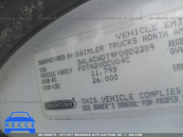 2015 FREIGHTLINER M2 106 MEDIUM DUTY 3ALACWDT9FDGD2209 зображення 9