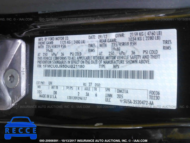 2013 Ford Escape 1FMCU0J95DUB21180 image 8