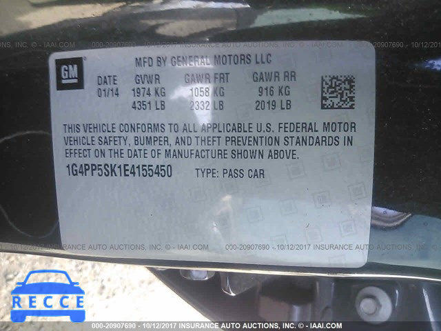 2014 Buick Verano 1G4PP5SK1E4155450 Bild 8