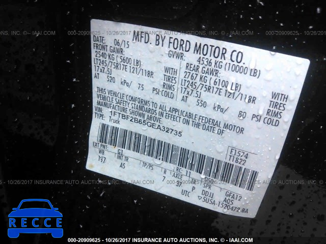 2016 Ford F250 SUPER DUTY 1FTBF2B65GEA32735 image 8