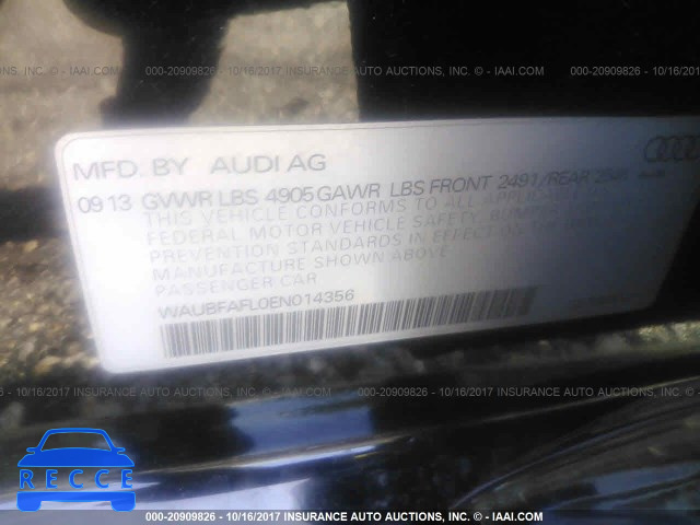 2014 Audi A4 PREMIUM WAUBFAFL0EN014356 зображення 8