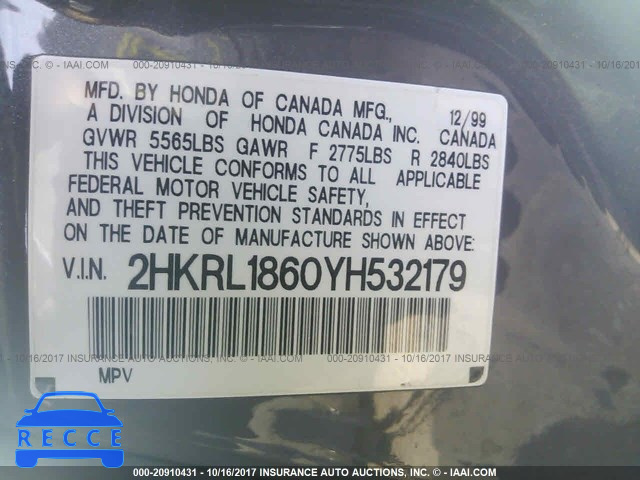 2000 Honda Odyssey 2HKRL1860YH532179 image 8