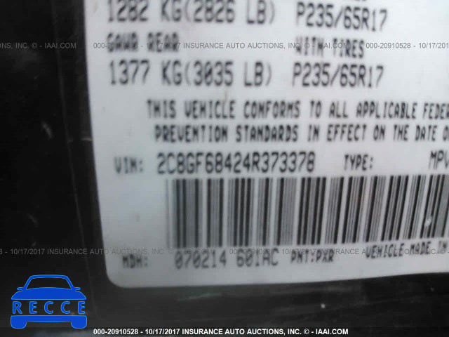 2004 Chrysler Pacifica 2C8GF68424R373378 image 8