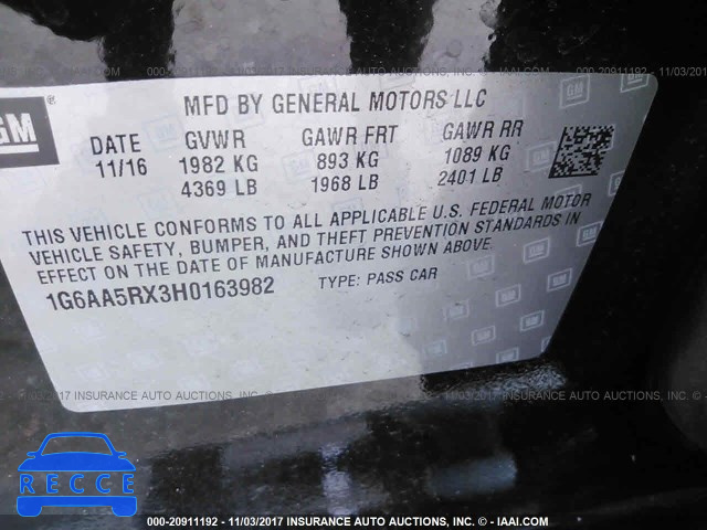 2017 CADILLAC ATS 1G6AA5RX3H0163982 зображення 8