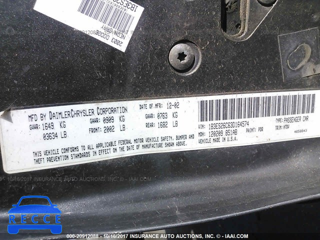 2003 Dodge Neon 1B3ES26C63D164574 image 8