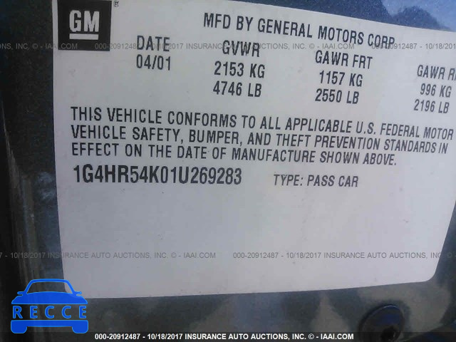 2001 Buick Lesabre 1G4HR54K01U269283 image 8