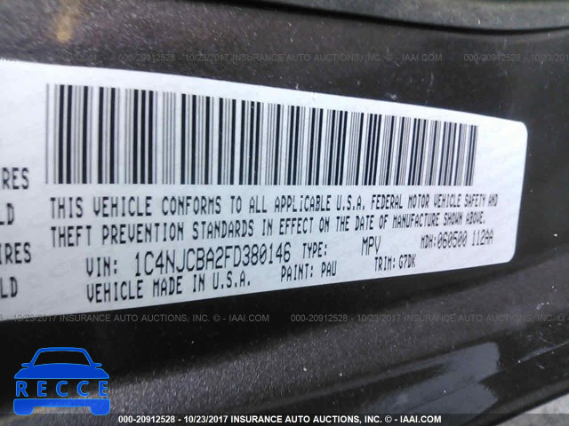 2015 JEEP COMPASS SPORT 1C4NJCBA2FD380146 image 8