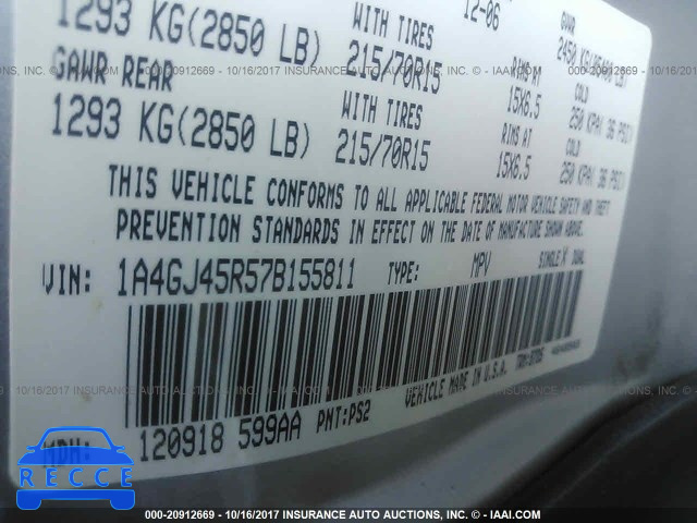 2007 Chrysler Town & Country LX 1A4GJ45R57B155811 image 8