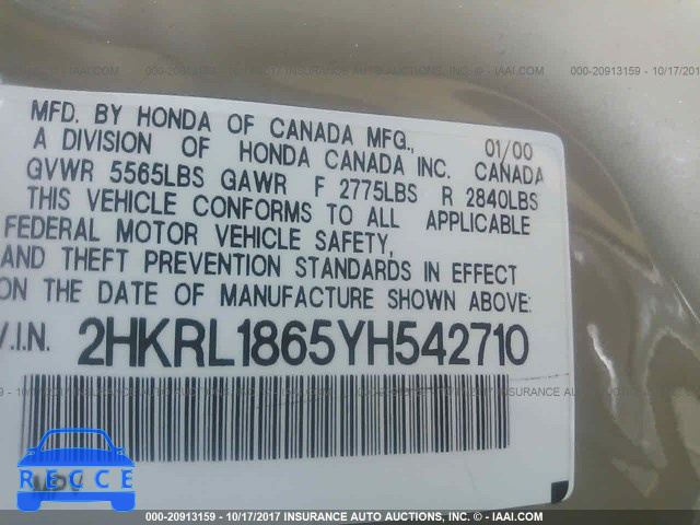 2000 Honda Odyssey EX 2HKRL1865YH542710 image 8