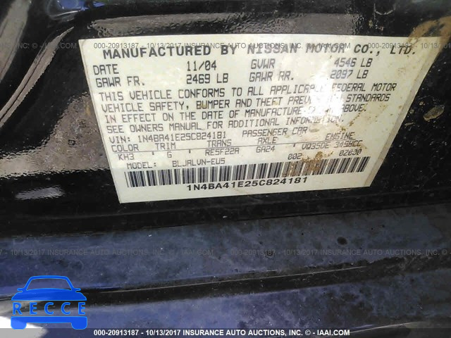 2005 Nissan Maxima 1N4BA41E25C824181 image 8