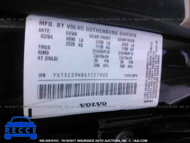 2004 VOLVO XC70 YV1SZ59H841157905 image 8