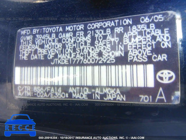 2006 Scion TC JTKDE177760072925 image 8
