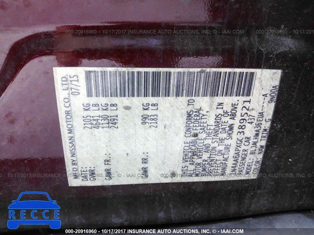 2016 Nissan Maxima 1N4AA6APXGC389521 image 8