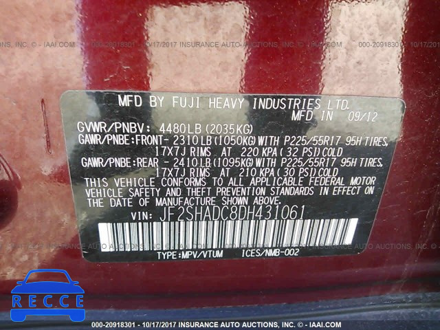2013 Subaru Forester JF2SHADC8DH431061 image 8