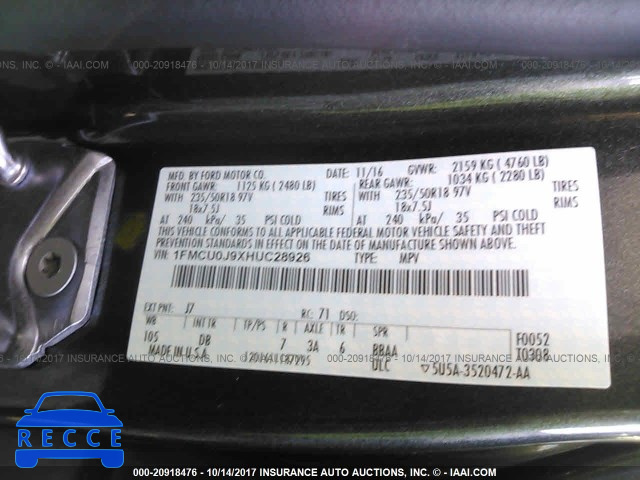 2017 FORD ESCAPE TITANIUM 1FMCU0J9XHUC28926 image 8