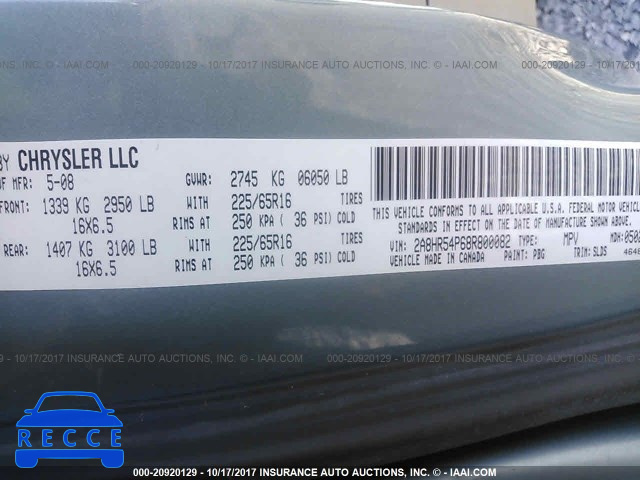 2008 Chrysler Town and Country 2A8HR54P68R800082 image 8