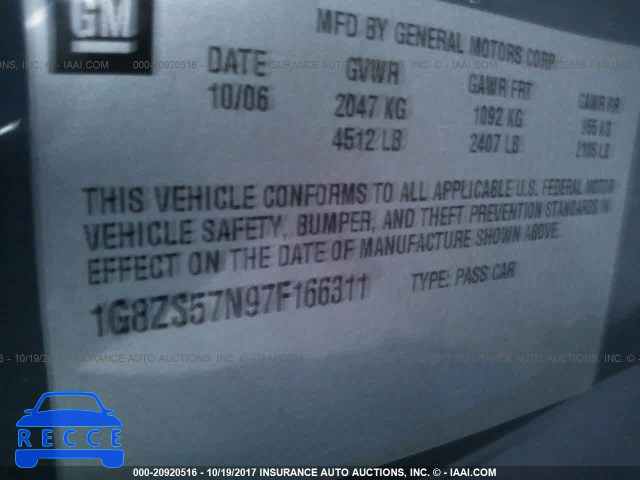 2007 Saturn Aura 1G8ZS57N97F166311 image 8