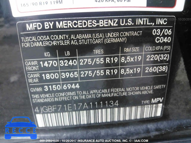 2007 Mercedes-benz GL 450 4MATIC 4JGBF71E17A111134 Bild 8