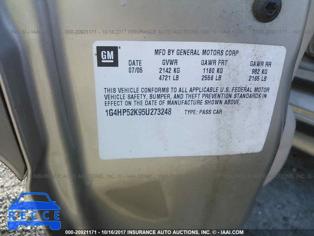 2005 Buick Lesabre 1G4HP52K95U273248 image 8