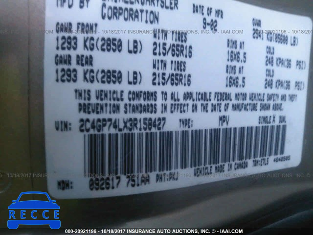 2003 Chrysler Town & Country EX 2C4GP74LX3R158427 image 8