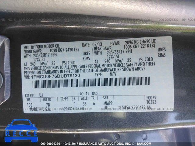 2013 Ford Escape 1FMCU0F76DUD79120 image 8